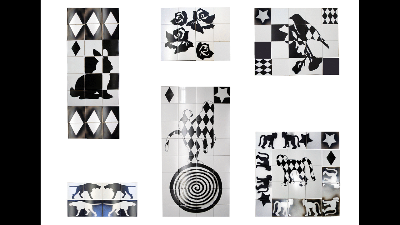 Tableaux Vivant on tiles, working period at European Ceramic Working Centre in Den Bosch